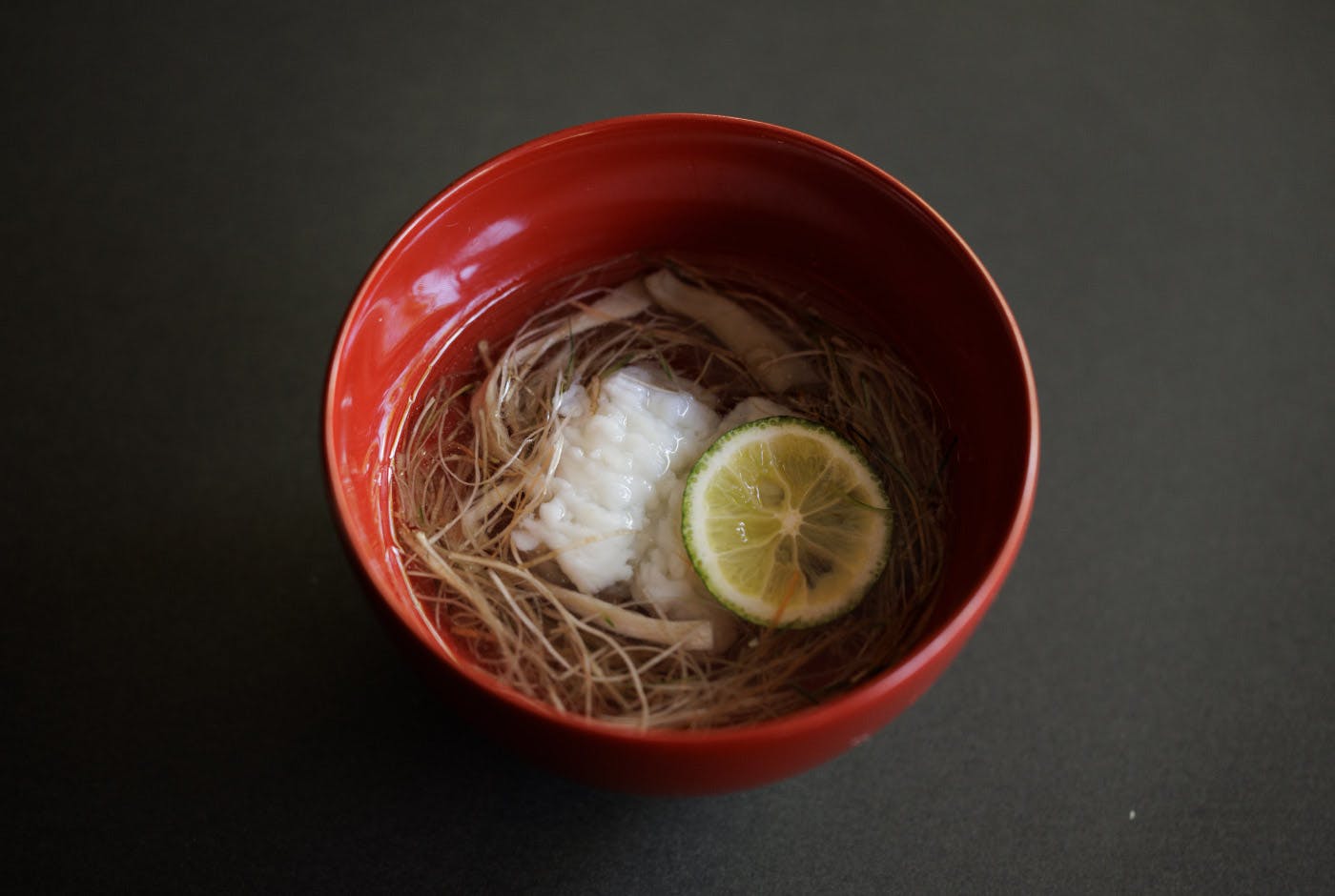 鱧葛たたき　彩菜（牛蒡・舞茸・人参・胡瓜）すだち