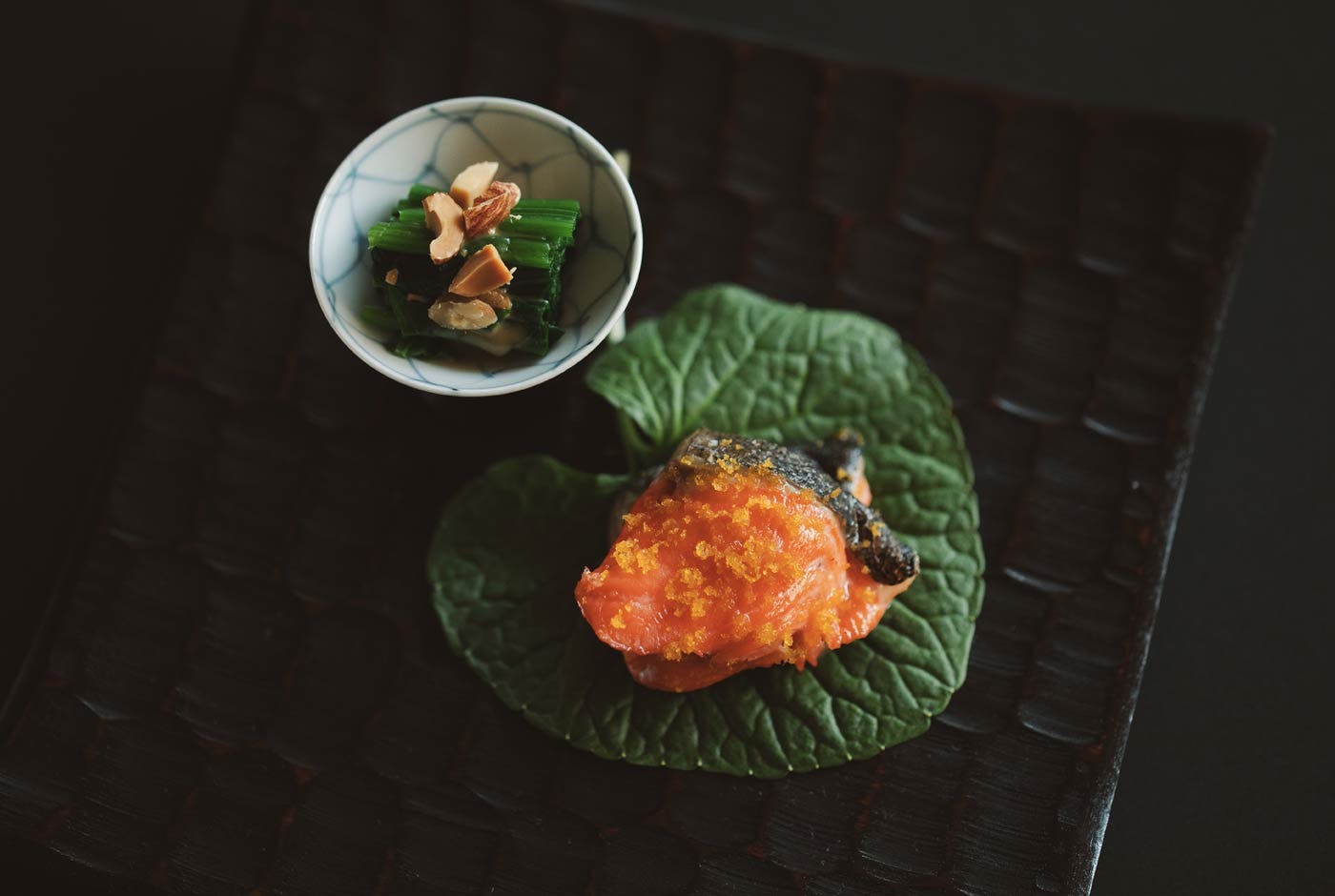 Grilled dish: Grilled trout with botargo